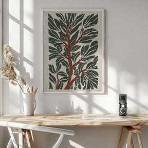 The Tree Branch with Green Leaves Poster