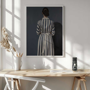 The Girl In Blue and White Striped Dress Poster