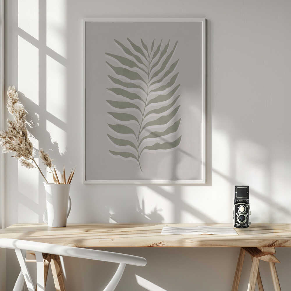 Olive Green Leaf Poster