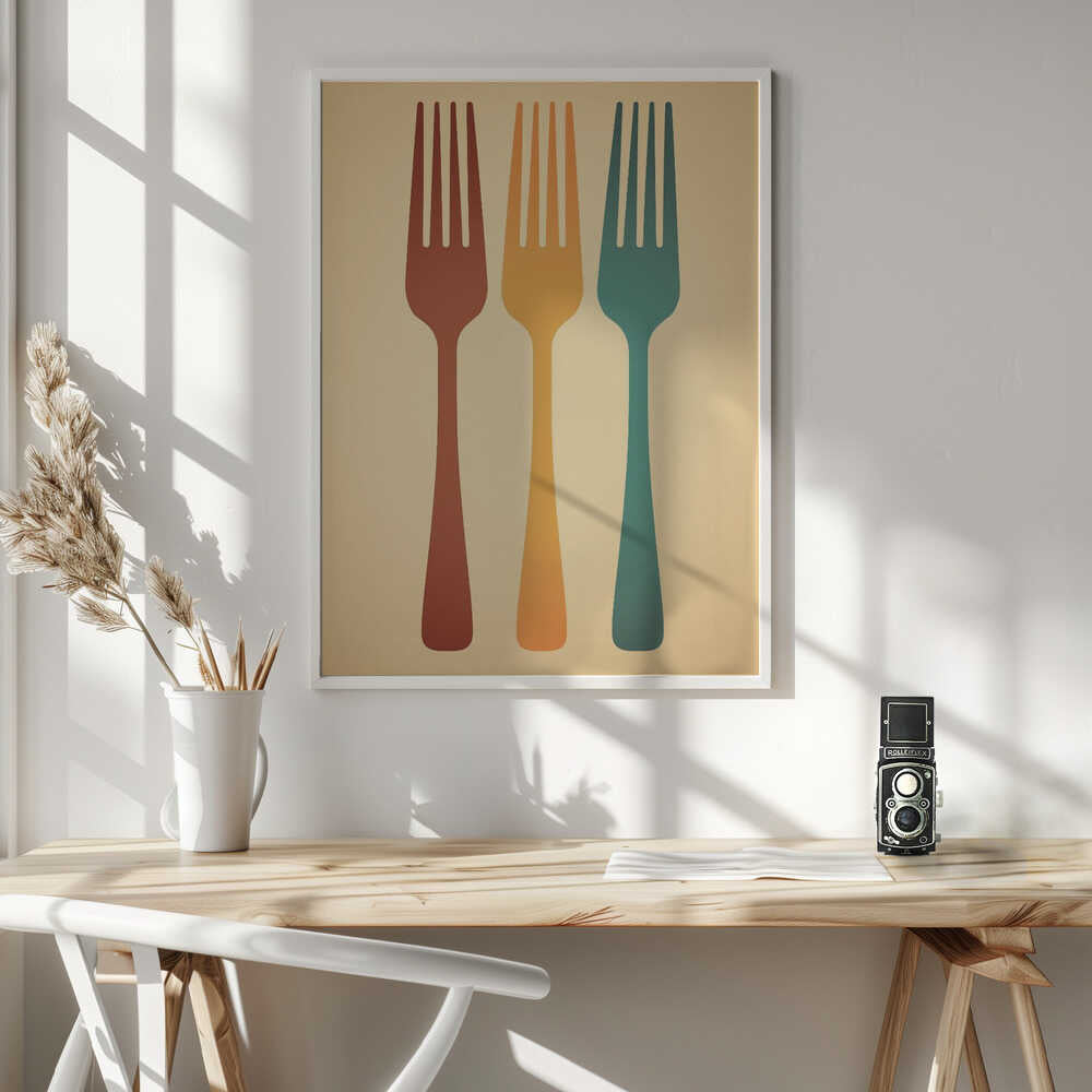 Colorful Fork Trio Poster