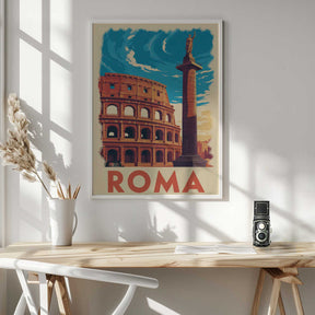 Roma Vintage Travel Poster Poster