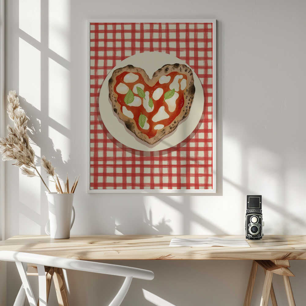 Pizza Heart checked Poster