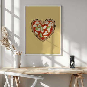 Pizza Heart light yellow Poster