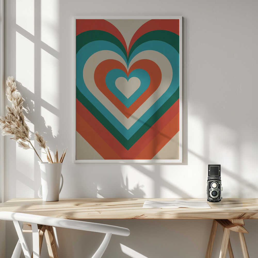Concentric Hearts Poster