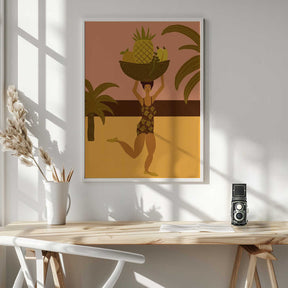 Tropical fruit at the beach Poster