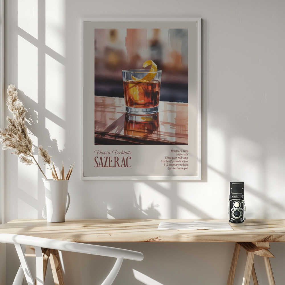 Classic Cocktails - Sazerac Poster