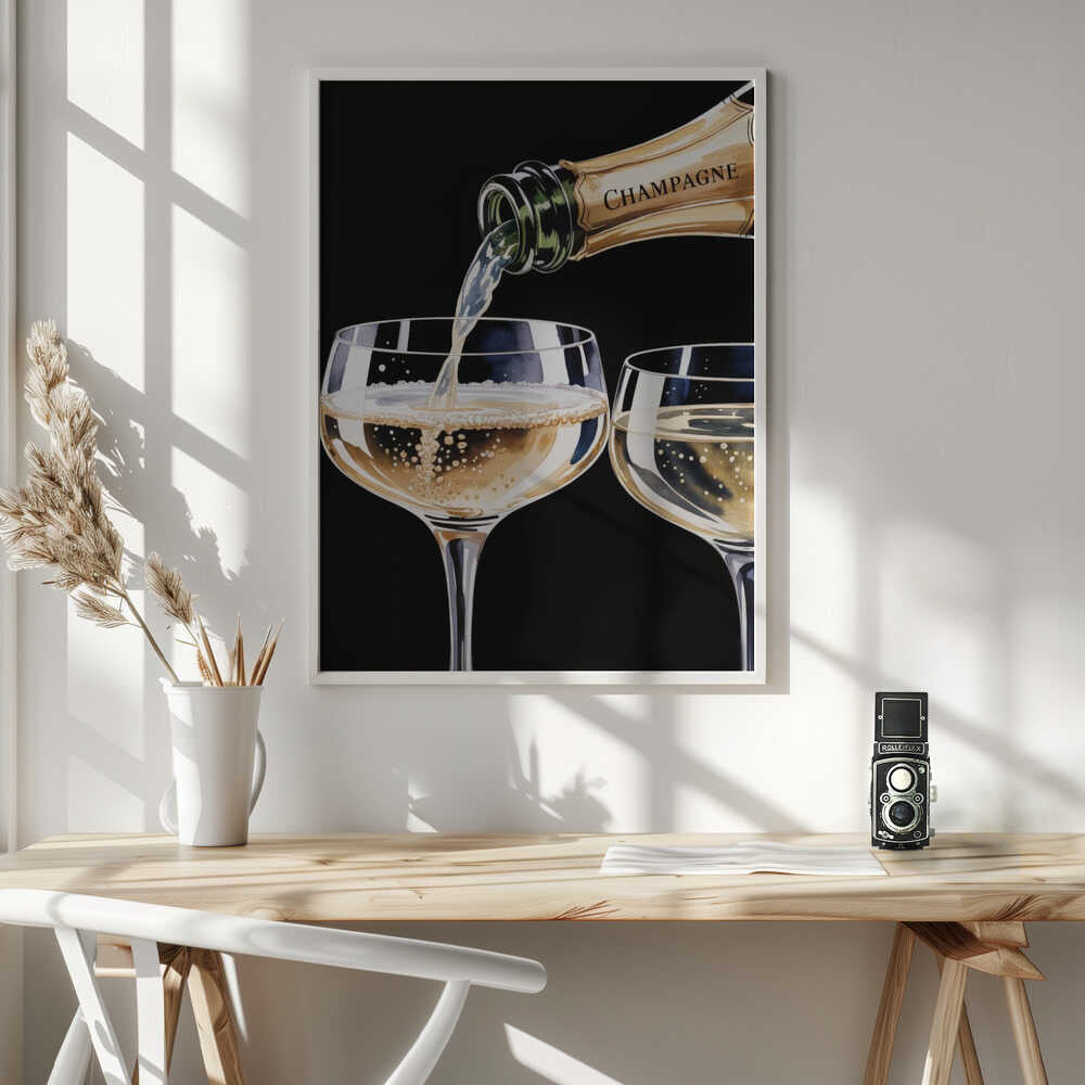Pouring Champagne Poster