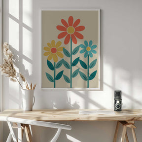 Boho Flowers Series No 7 Poster