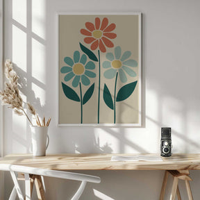 Boho Flowers Series No 6 Poster