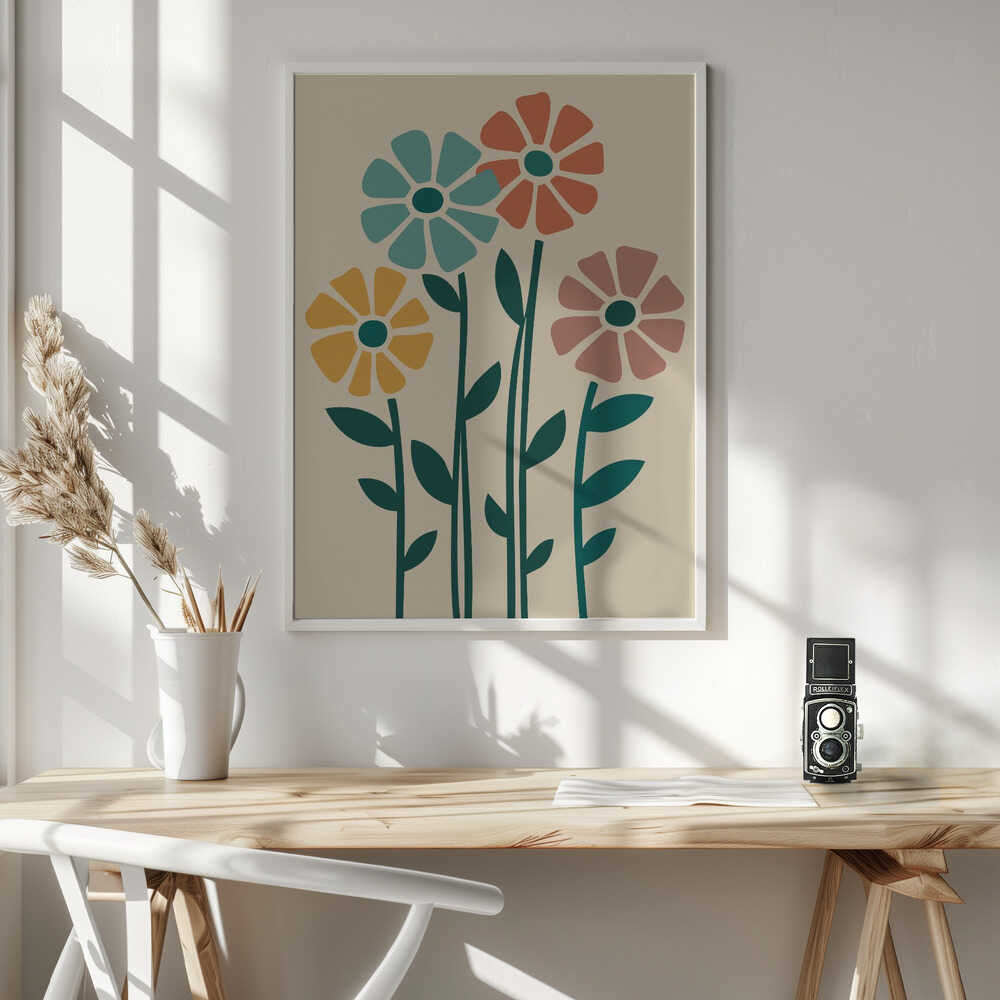 Boho Flowers Series No 5 Poster