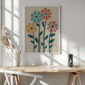 Boho Flowers Series No 5 Poster