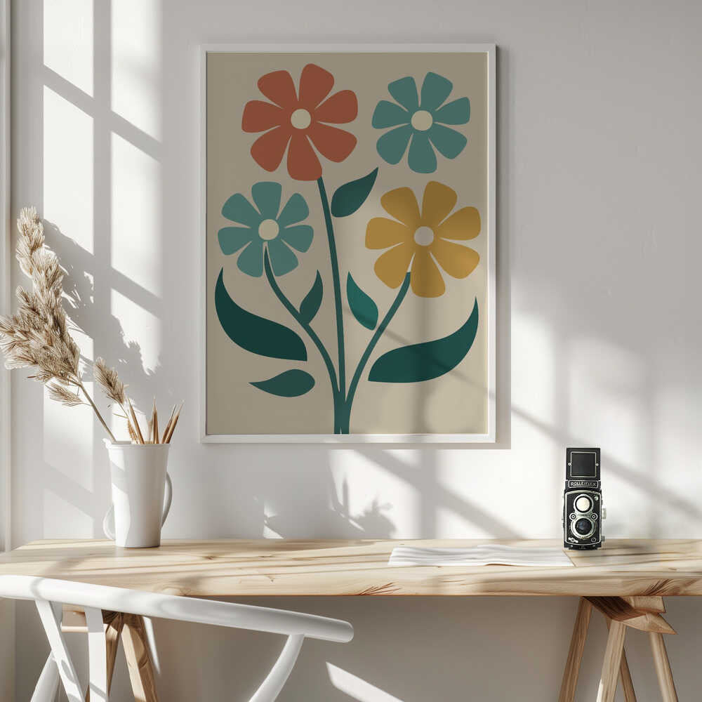 Boho Flowers Series No 4 Poster