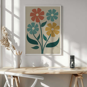 Boho Flowers Series No 4 Poster