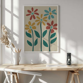 Boho Flowers Series No 3 Poster