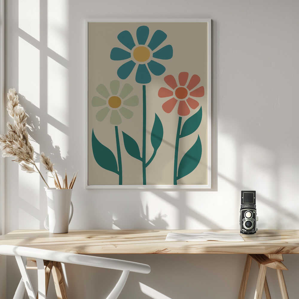Boho Flowers Series No 1 Poster