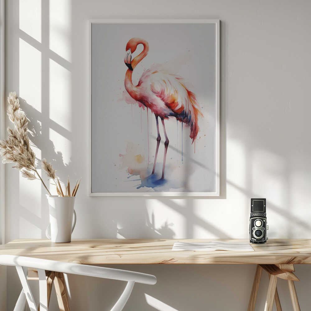 Flamingo Watercolor Poster