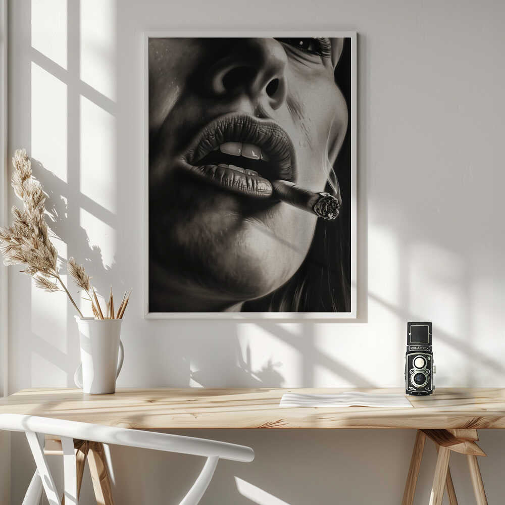 The Girl With the Burning Cigarette Poster
