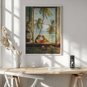 Tropical Lovebirds Poster
