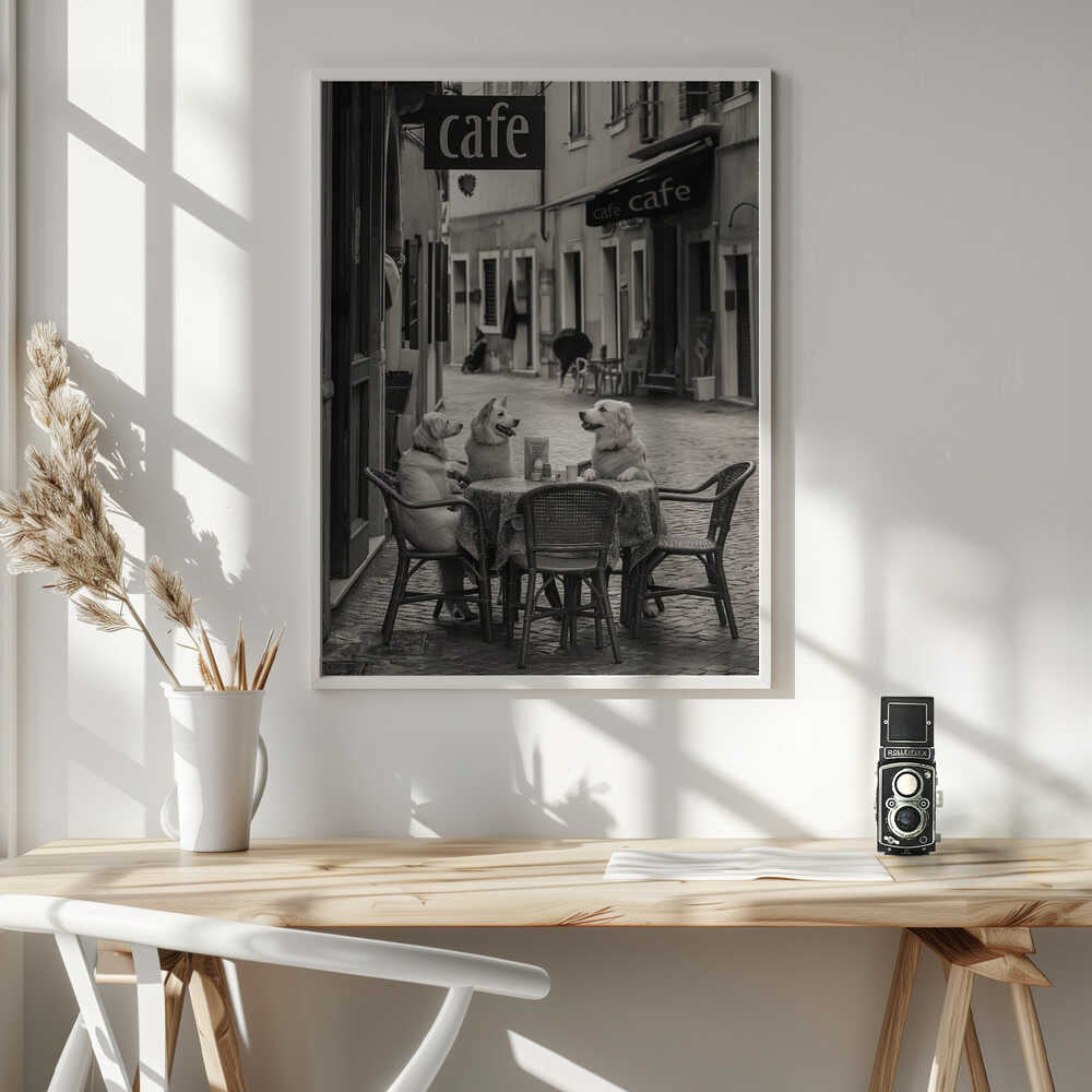Café Morning Dogs Poster