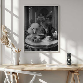 Parisian Poodle Breakfast Poster