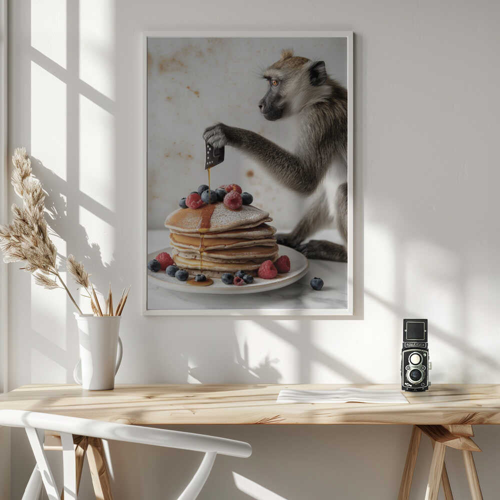 Monkey Maple Morning Poster