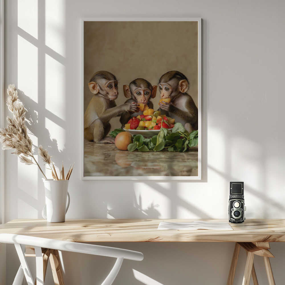 Little Monkey Feast Poster