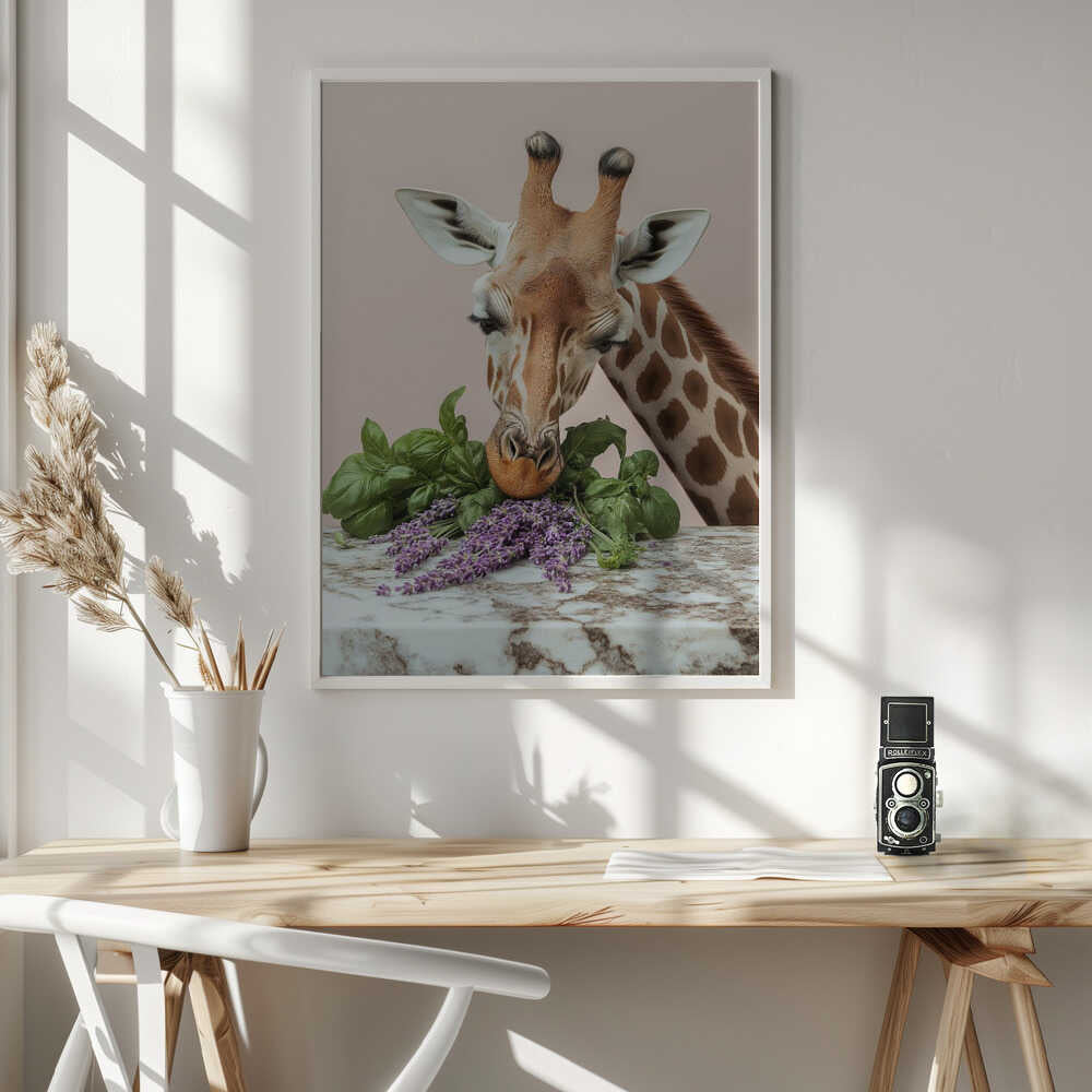 Giraffe’s Herbal Delight Poster