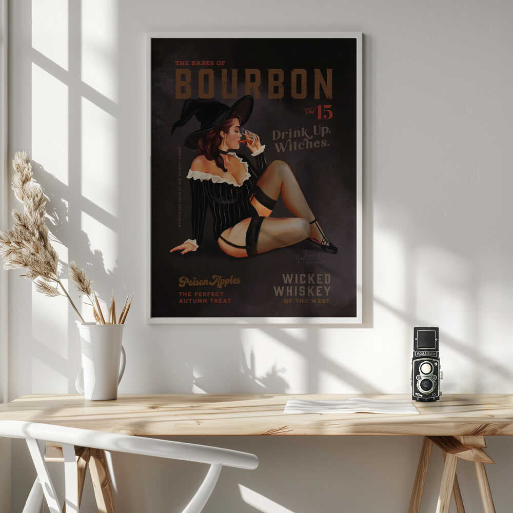 Babes of Bourbon October Halloween Witch Poster