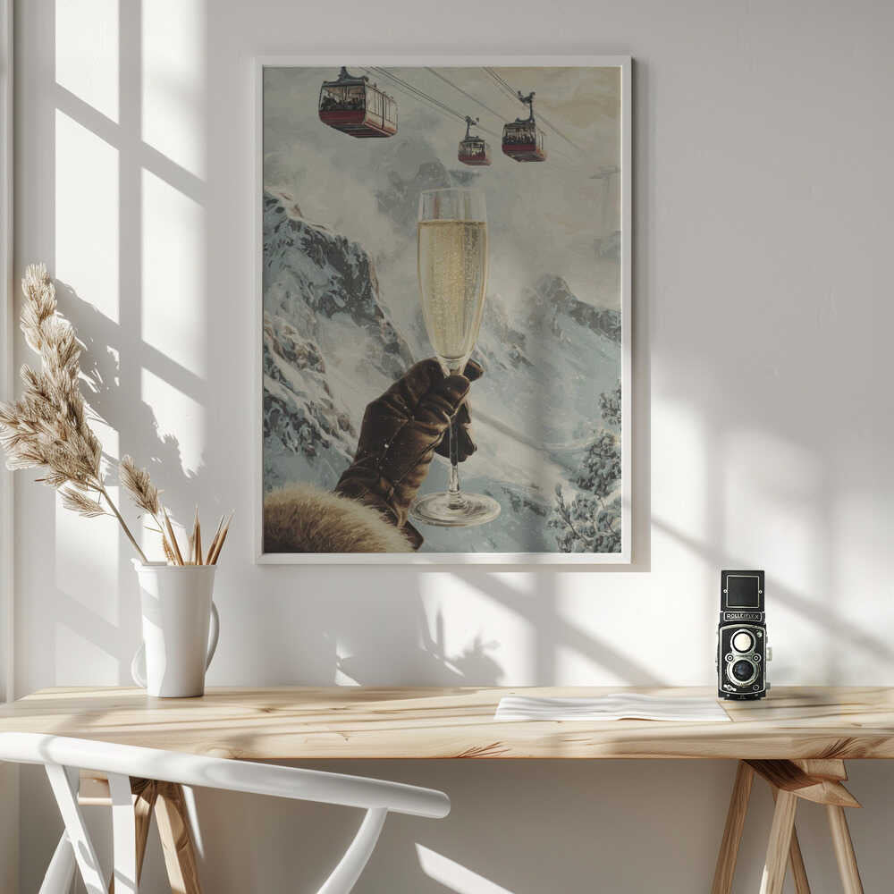 Bubbly Skiing Poster