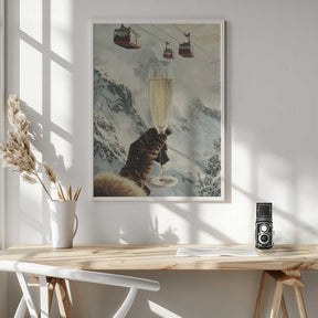 Bubbly Skiing Poster