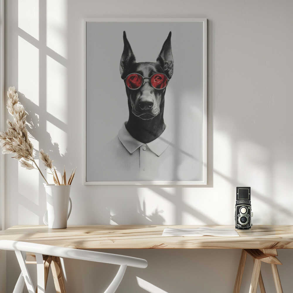 Doberman In Polo Shirt Poster