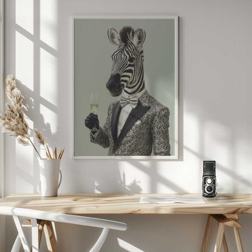 Zebra In Tuxedo Jacket Poster
