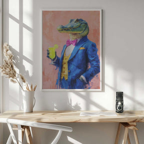 Crocodile In a Blue Suit Poster