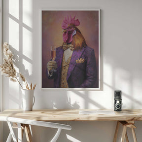 Rooster In a Purple Tuxedo Poster