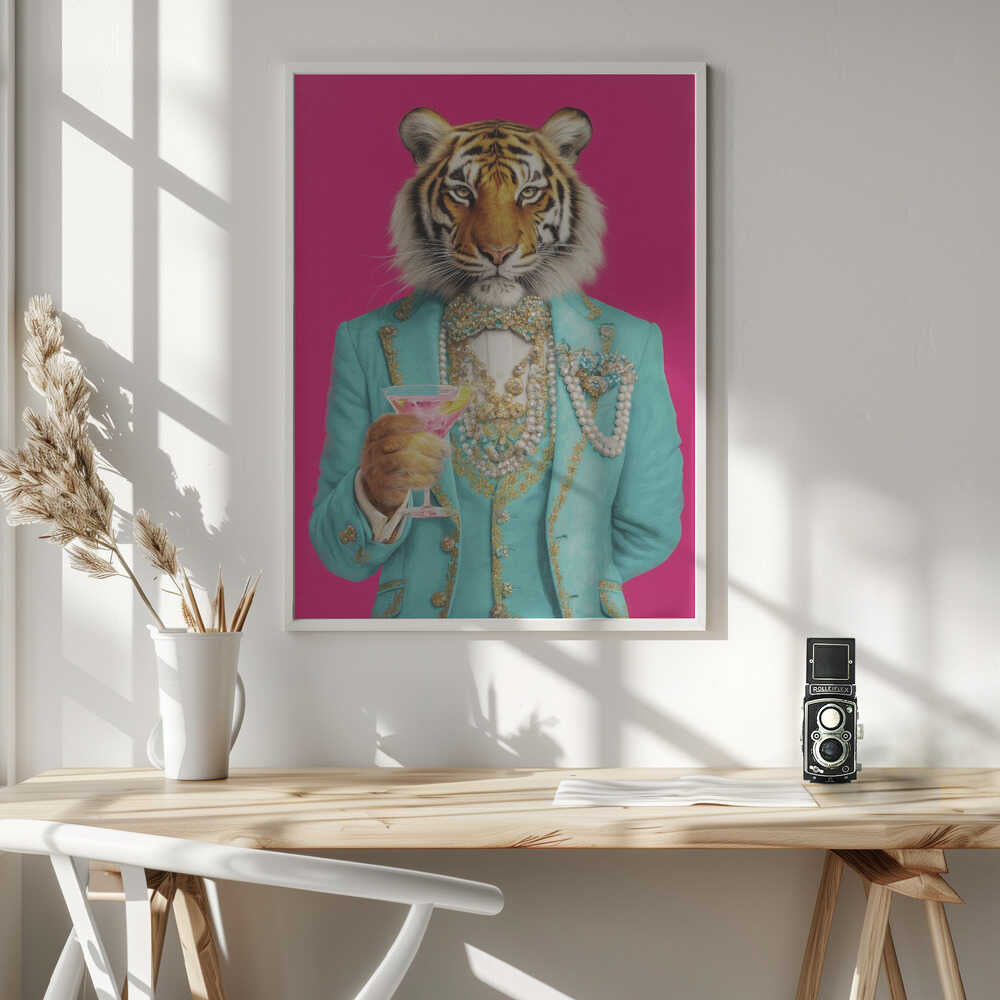 Cocktail Tiger Poster