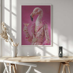 Flamingo In a Disco Jumpsuit Poster