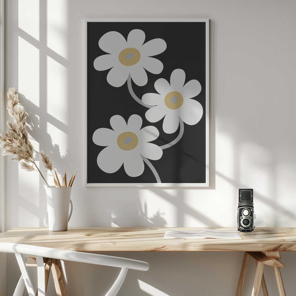 White Flowers In the Dark Poster