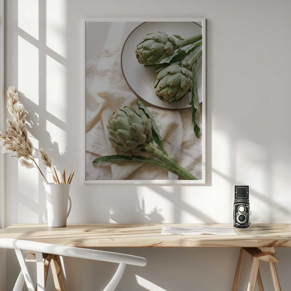 Three Fresh Artichokes Poster
