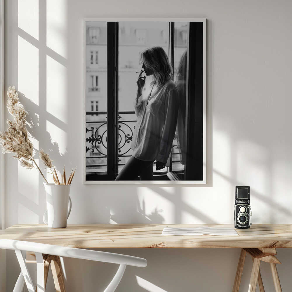 Smoking By the Window Poster