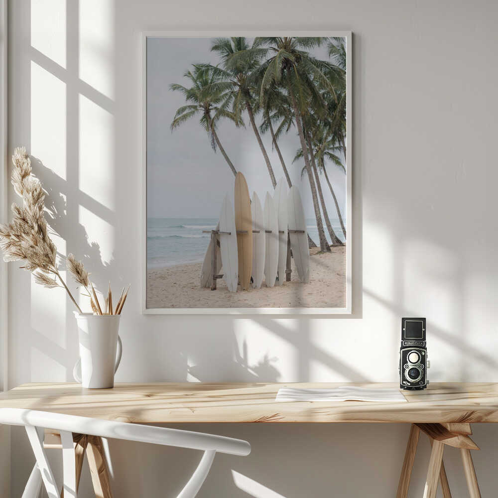 Surfboards On the Beach Poster
