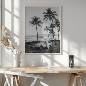 At the Beachbw Poster