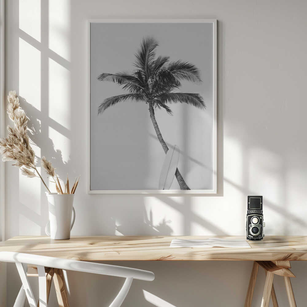 Palm Surfboard Poster