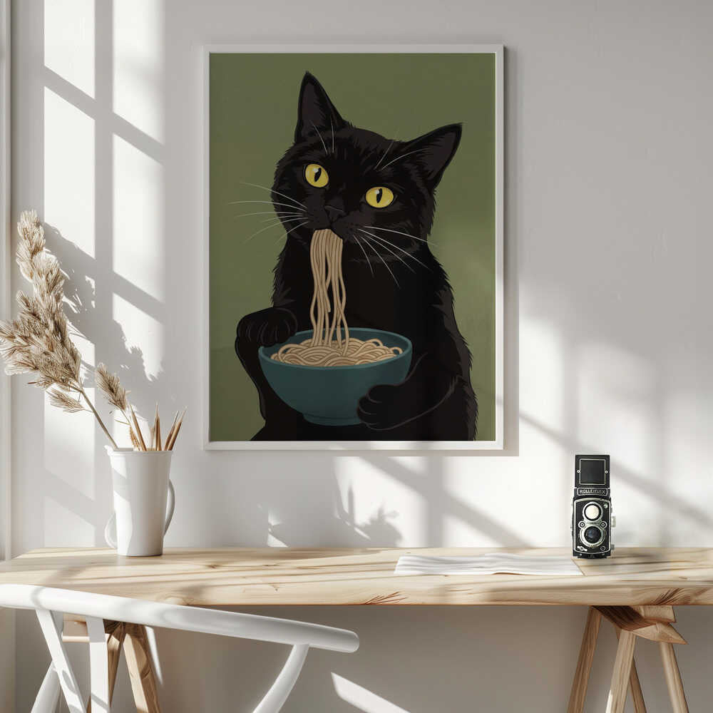 Noodle Cat No 4 Poster