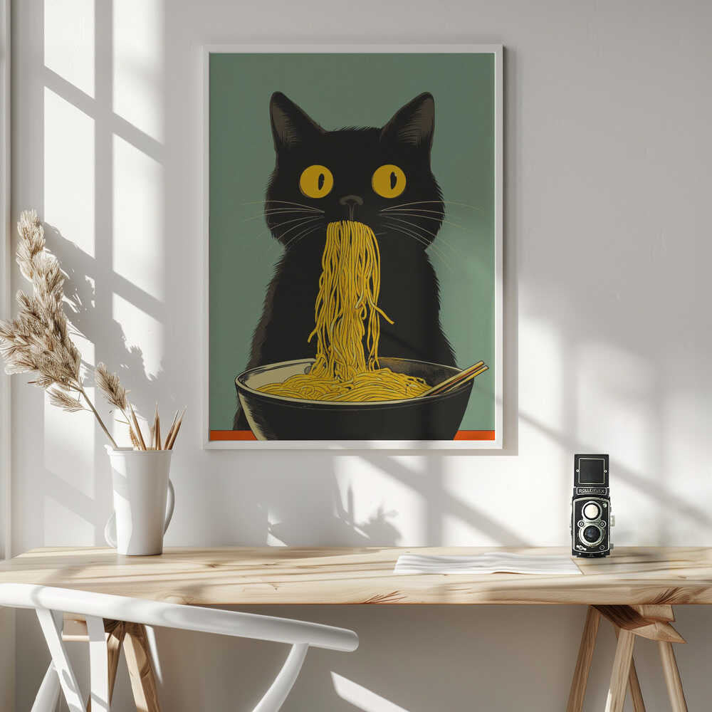 Noodle Cat No 5 Poster