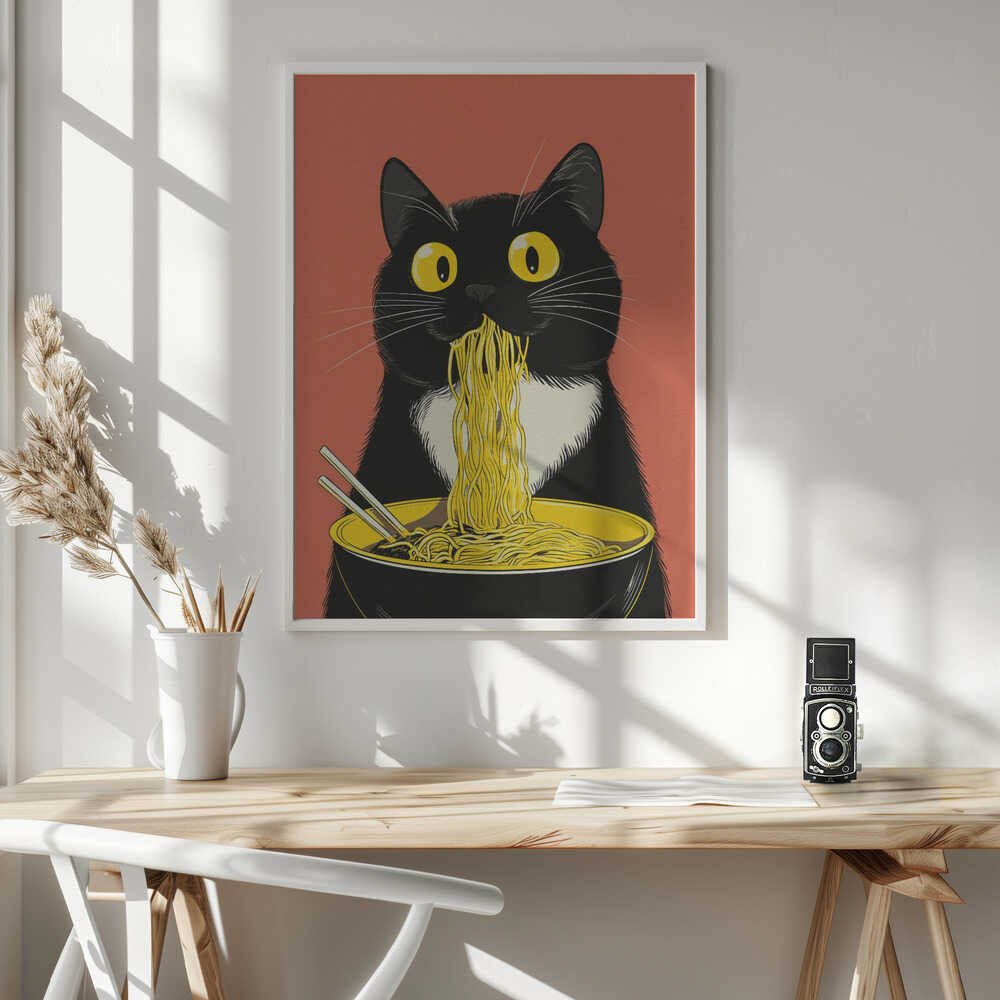 Noodle Cat No 6 Poster