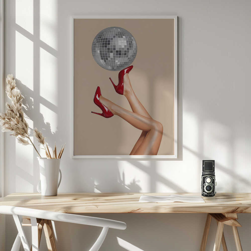 Stiletto Heels and Disco Ball Poster