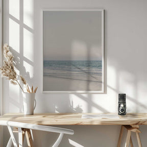 Warm Serene Beach Landscape Clear Sky Poster