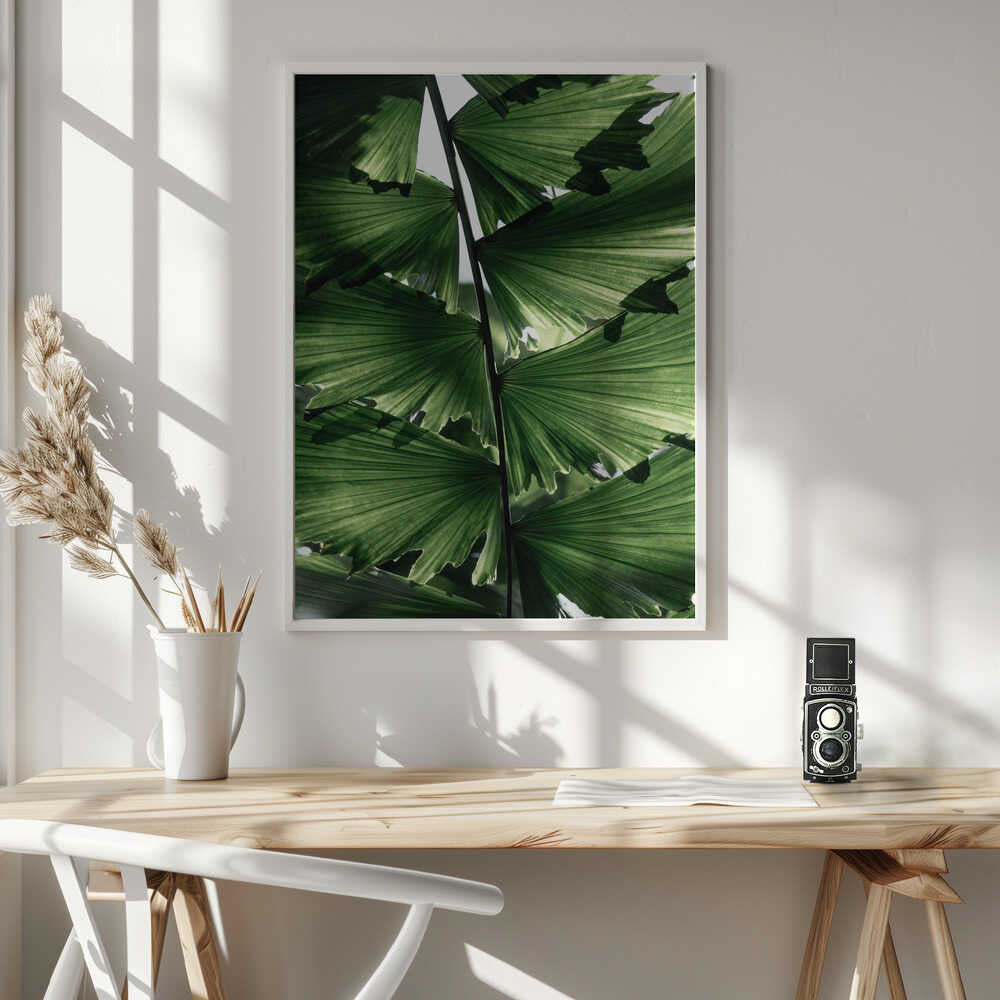 Tropical Green Palm Glow Poster