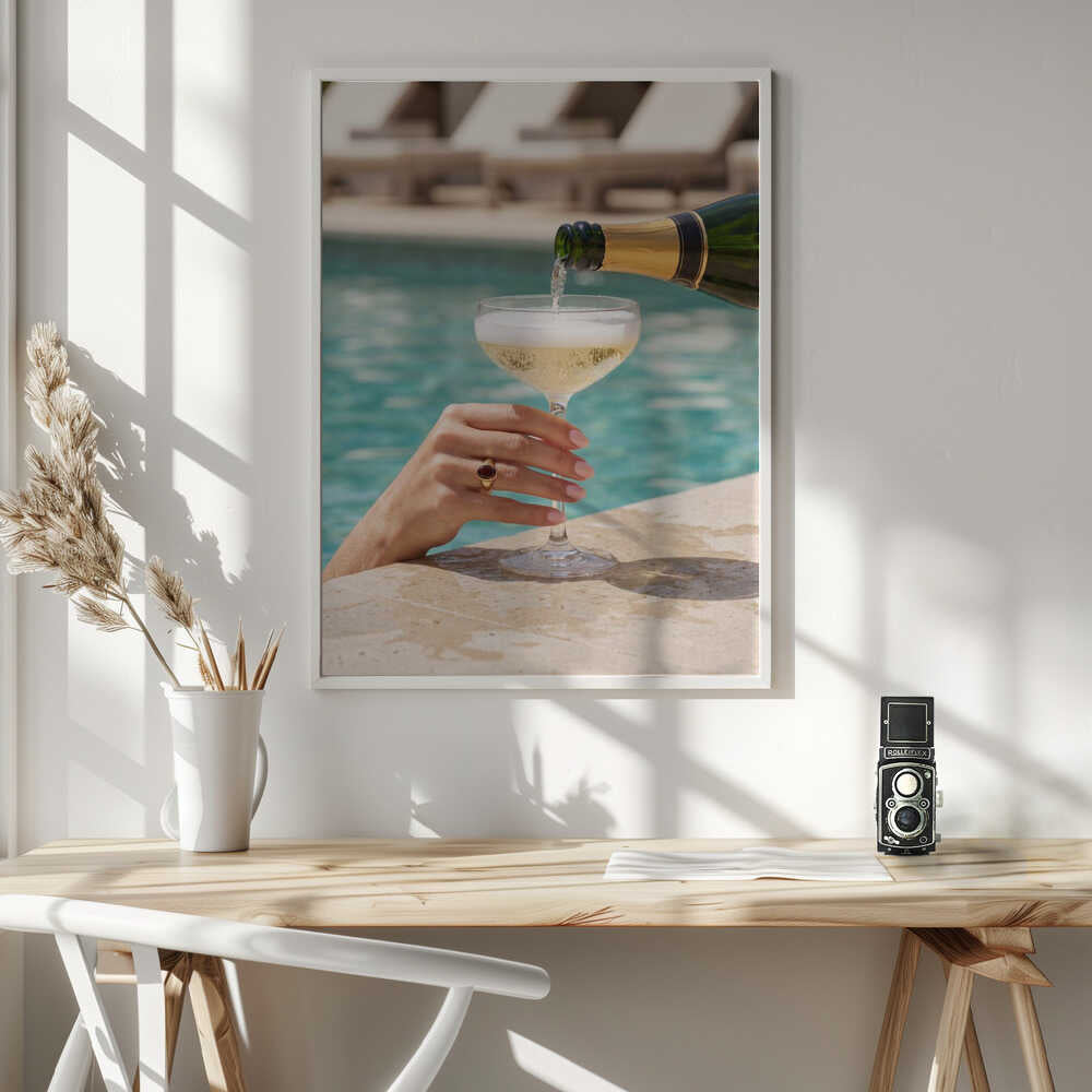 Luxury Poolside Champagne Poster