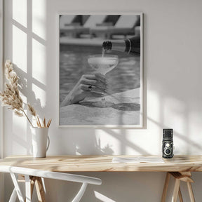 Champagne Poolside Pour Poster